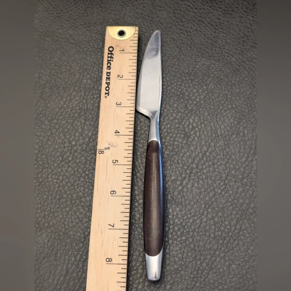Vintage Viking Forged Stainless Knives Japan 3 Pieces Brown Wood Handle Flatware